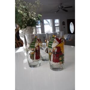 Vintage “Season’s Greetings” Glasses – Anchor Hocking  Set of 3
